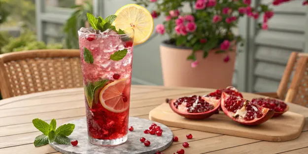 Pomegranate Elderflower Spritzer